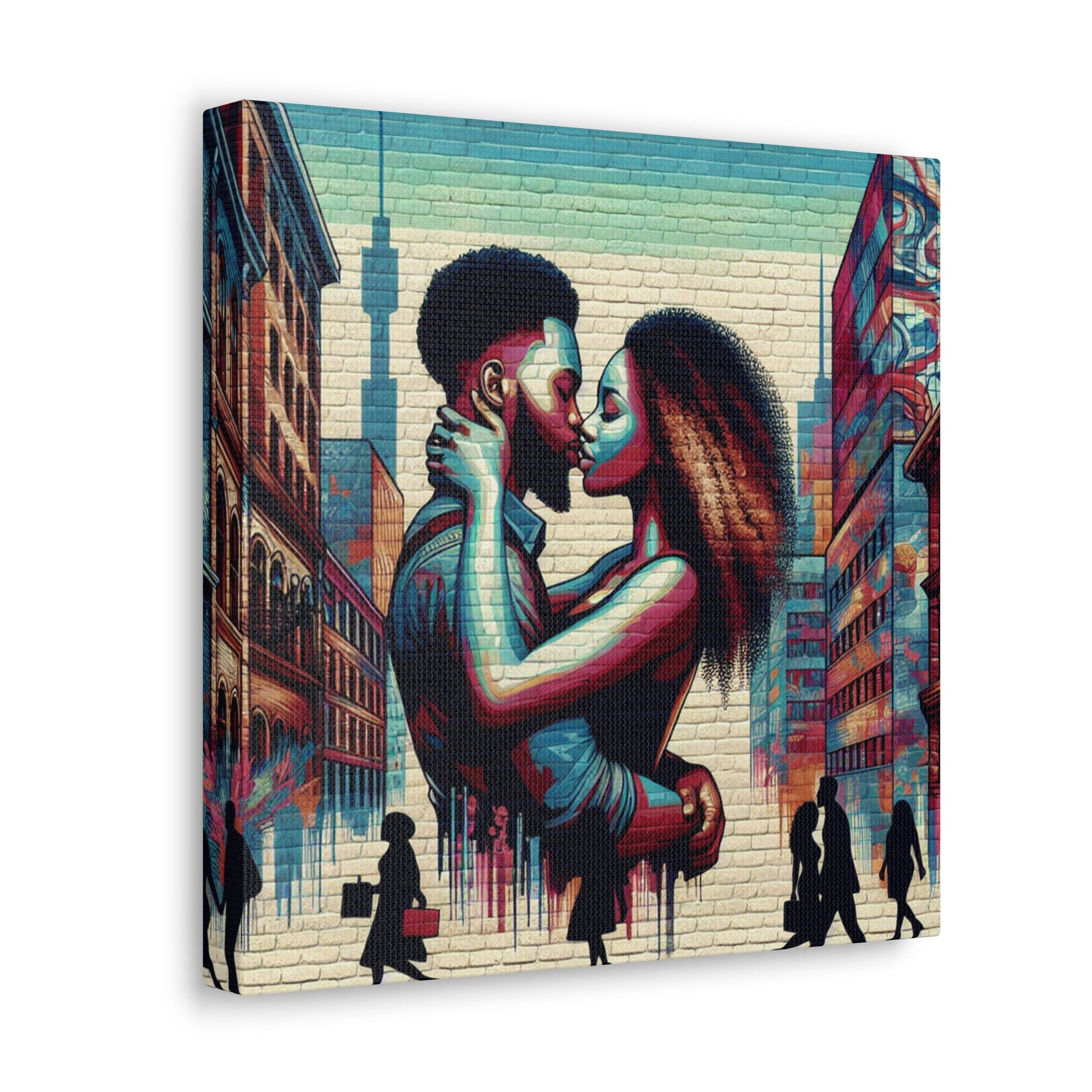 "Passionate Urban Embrace Mural" - Canvas - Authentic4Us