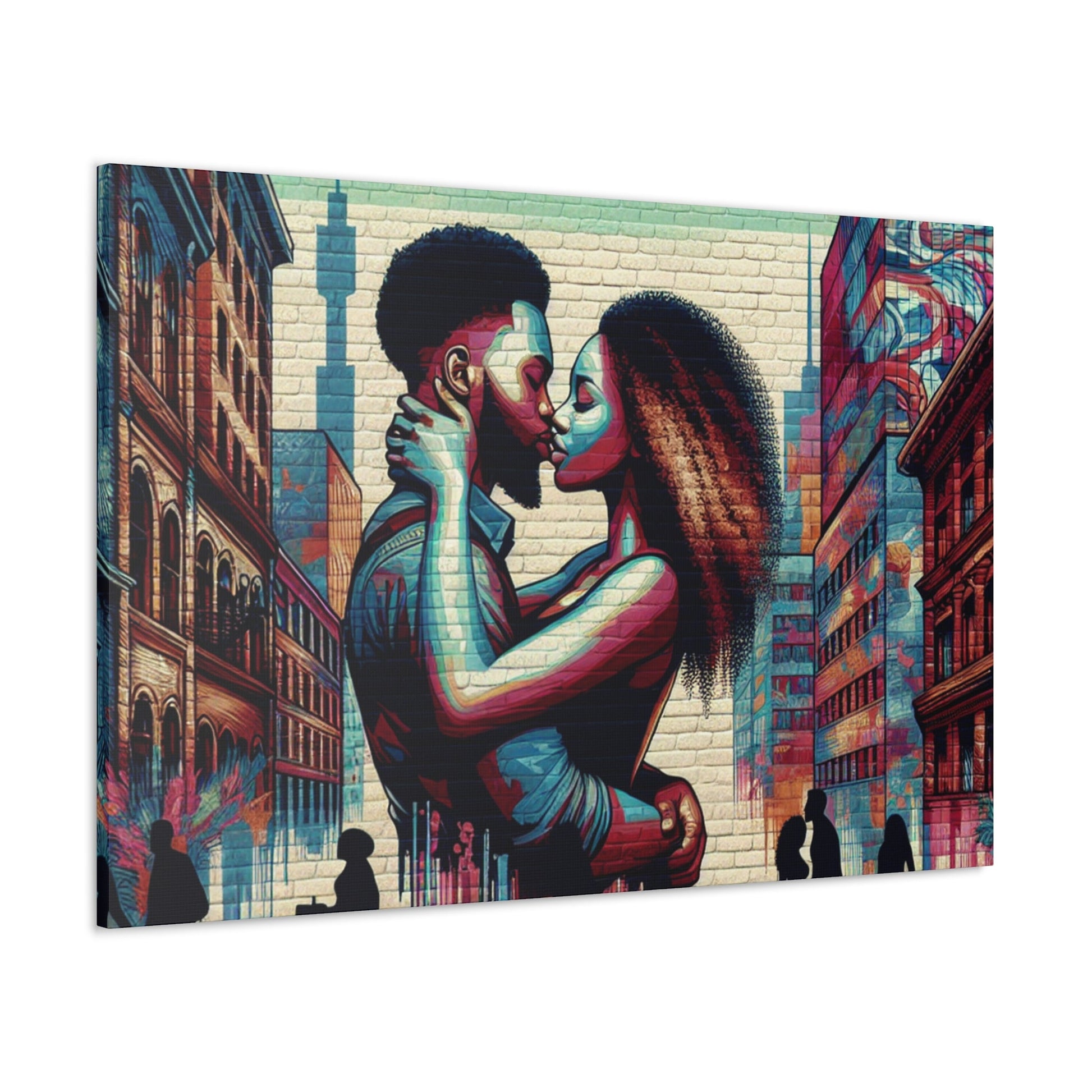 "Passionate Urban Embrace Mural" - Canvas - Authentic4Us