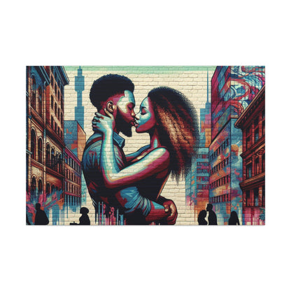 "Passionate Urban Embrace Mural" - Canvas - Authentic4Us