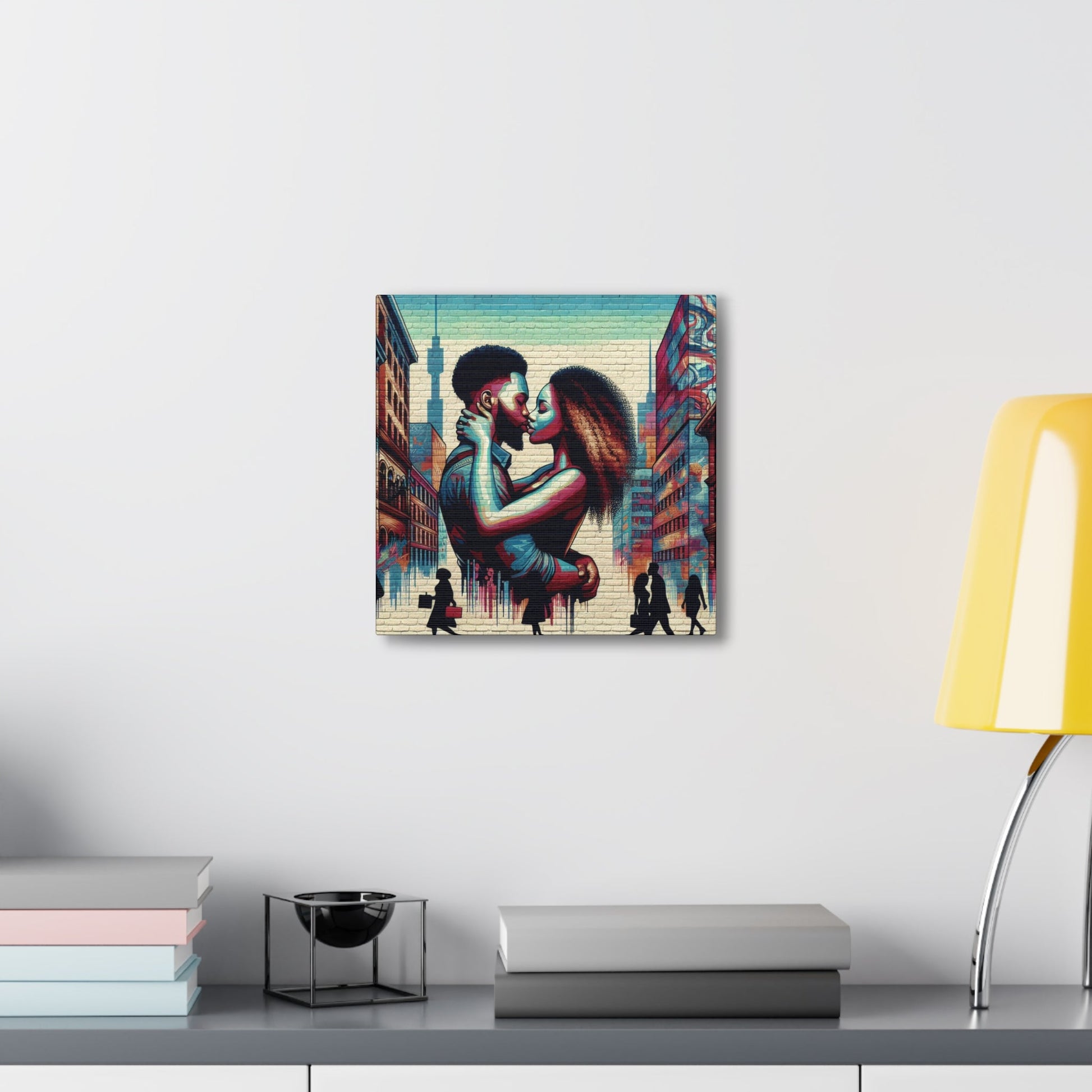 "Passionate Urban Embrace Mural" - Canvas - Authentic4Us