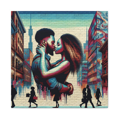 "Passionate Urban Embrace Mural" - Canvas - Authentic4Us