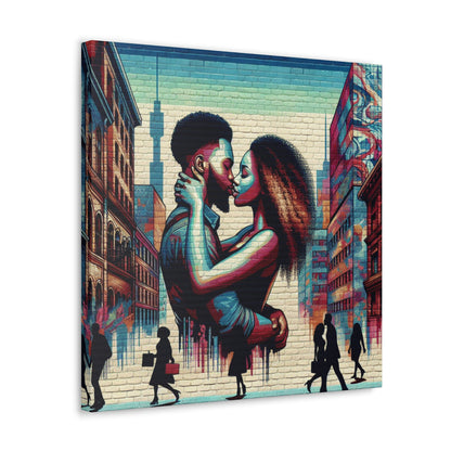 "Passionate Urban Embrace Mural" - Canvas - Authentic4Us