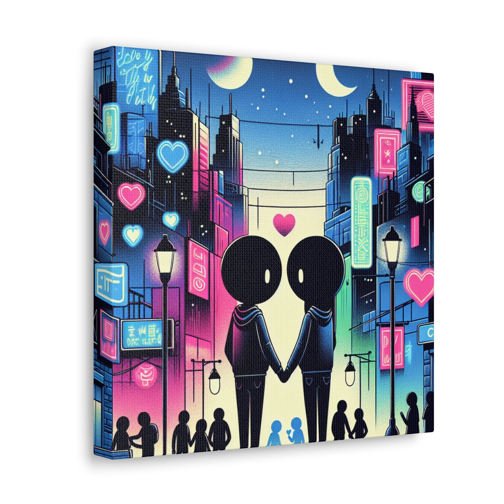 "Romantic Night in Vibrant City" - Canvas - Authentic4Us