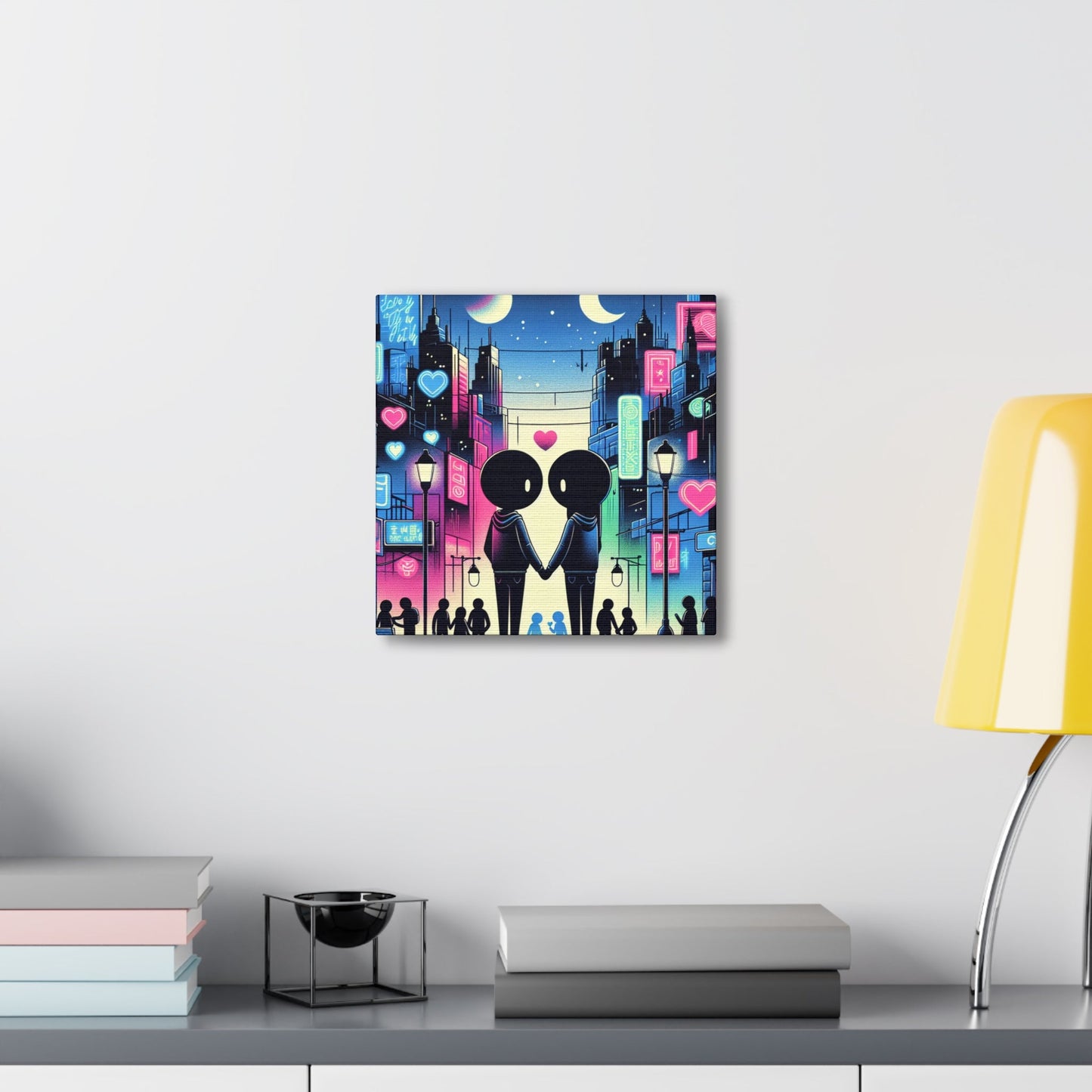 "Romantic Night in Vibrant City" - Canvas - Authentic4Us