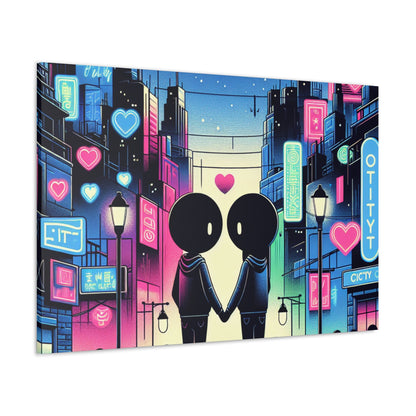 "Romantic Night in Vibrant City" - Canvas - Authentic4Us