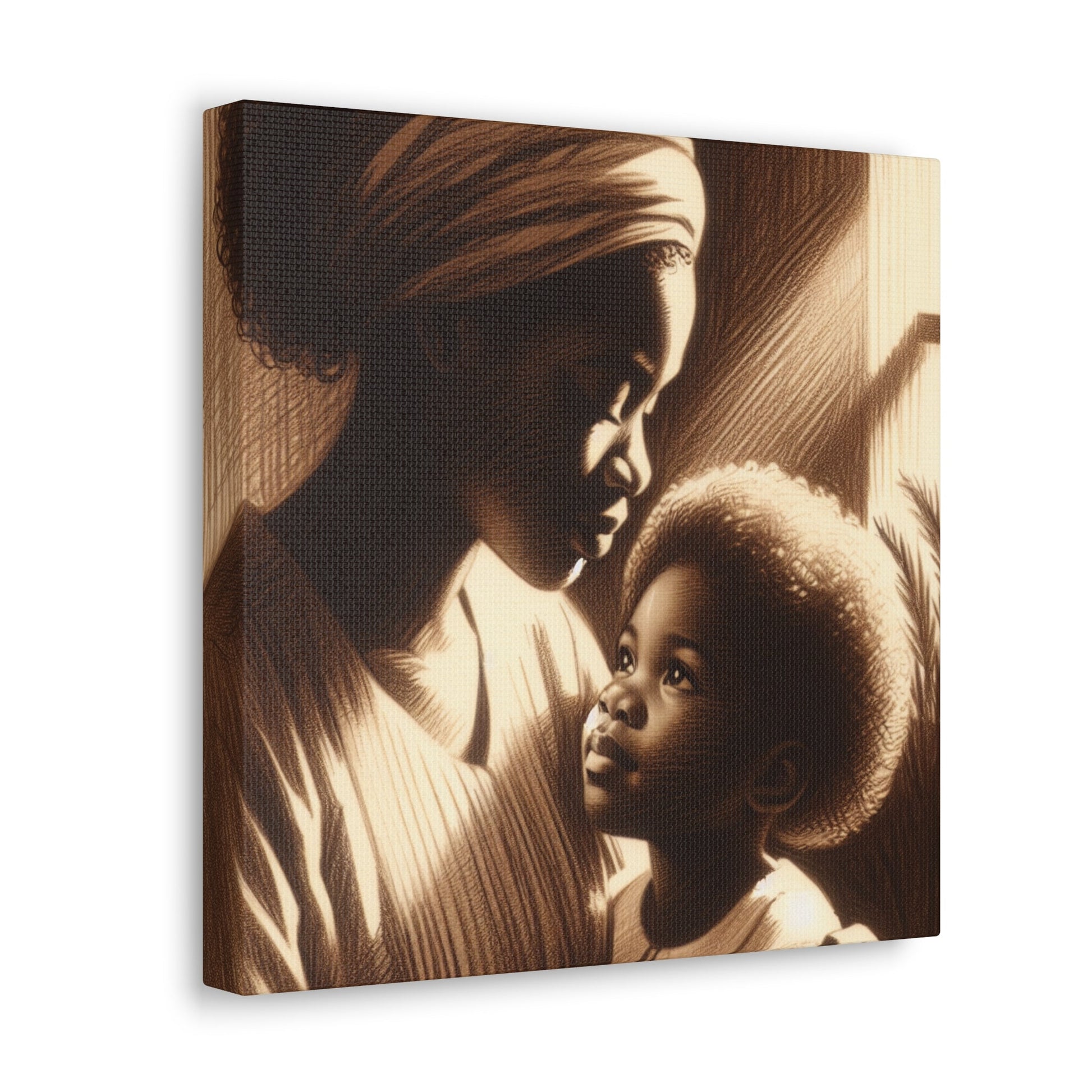 "Sepia Serenity: Mother and Child" - Canvas - Authentic4Us