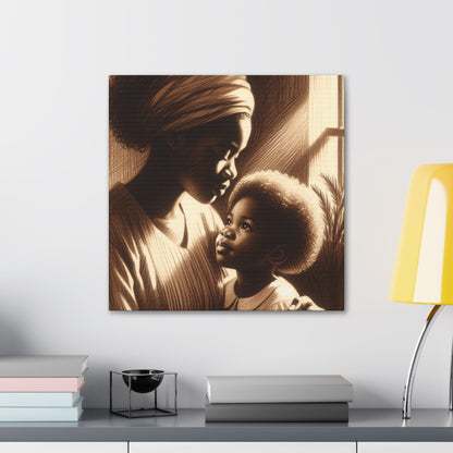 "Sepia Serenity: Mother and Child" - Canvas - Authentic4Us