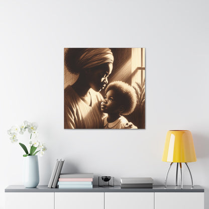 "Sepia Serenity: Mother and Child" - Canvas - Authentic4Us