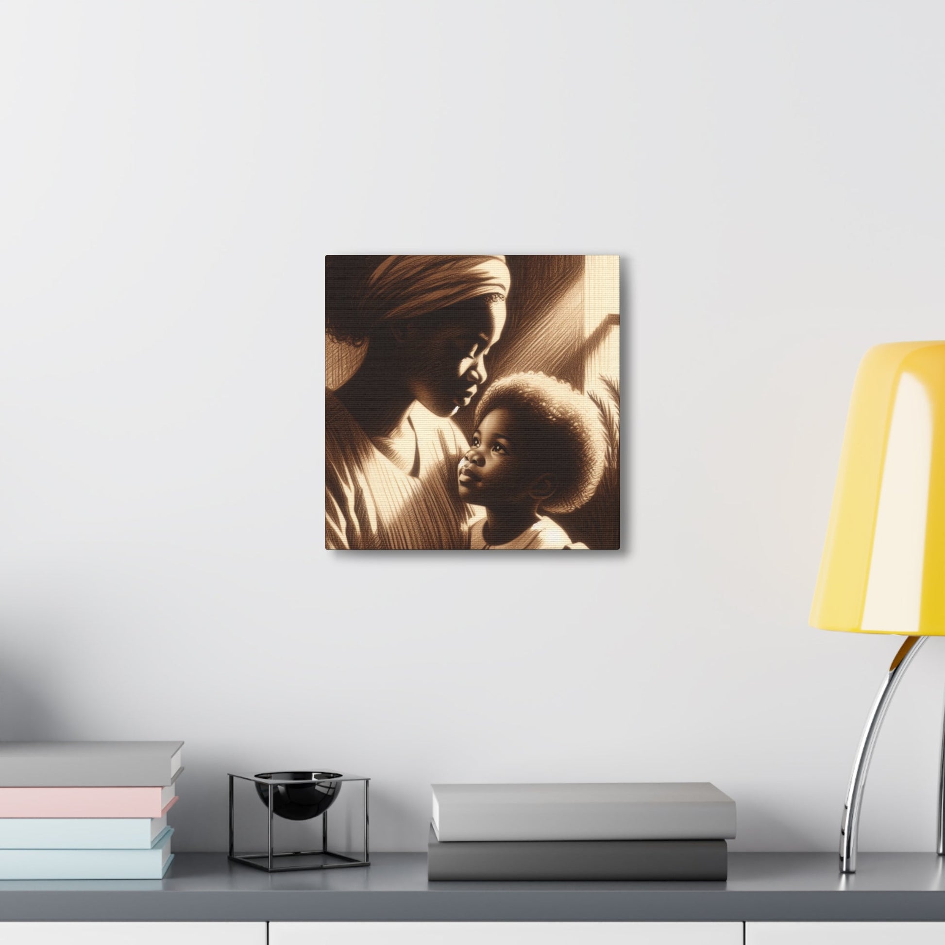 "Sepia Serenity: Mother and Child" - Canvas - Authentic4Us