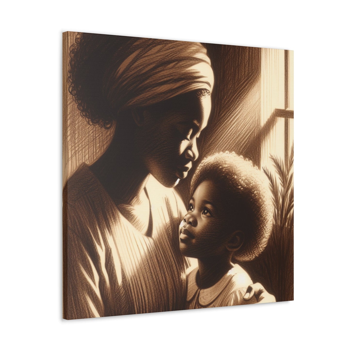 "Sepia Serenity: Mother and Child" - Canvas - Authentic4Us