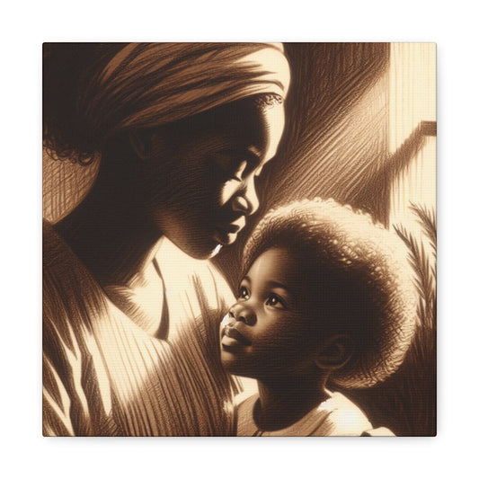 "Sepia Serenity: Mother and Child" - Canvas - Authentic4Us