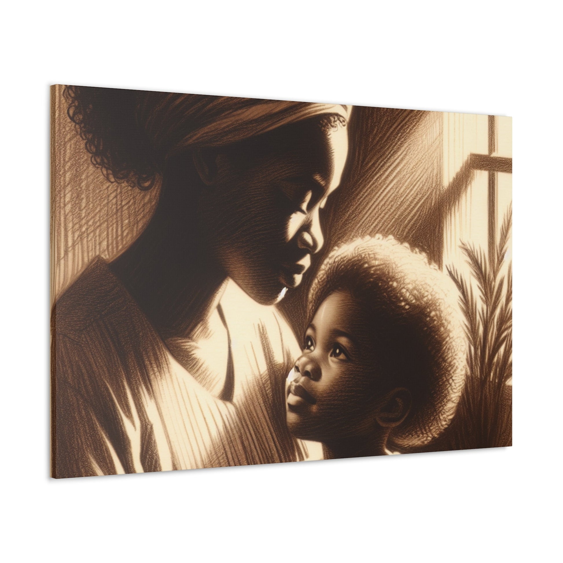 "Sepia Serenity: Mother and Child" - Canvas - Authentic4Us