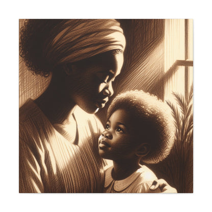 "Sepia Serenity: Mother and Child" - Canvas - Authentic4Us