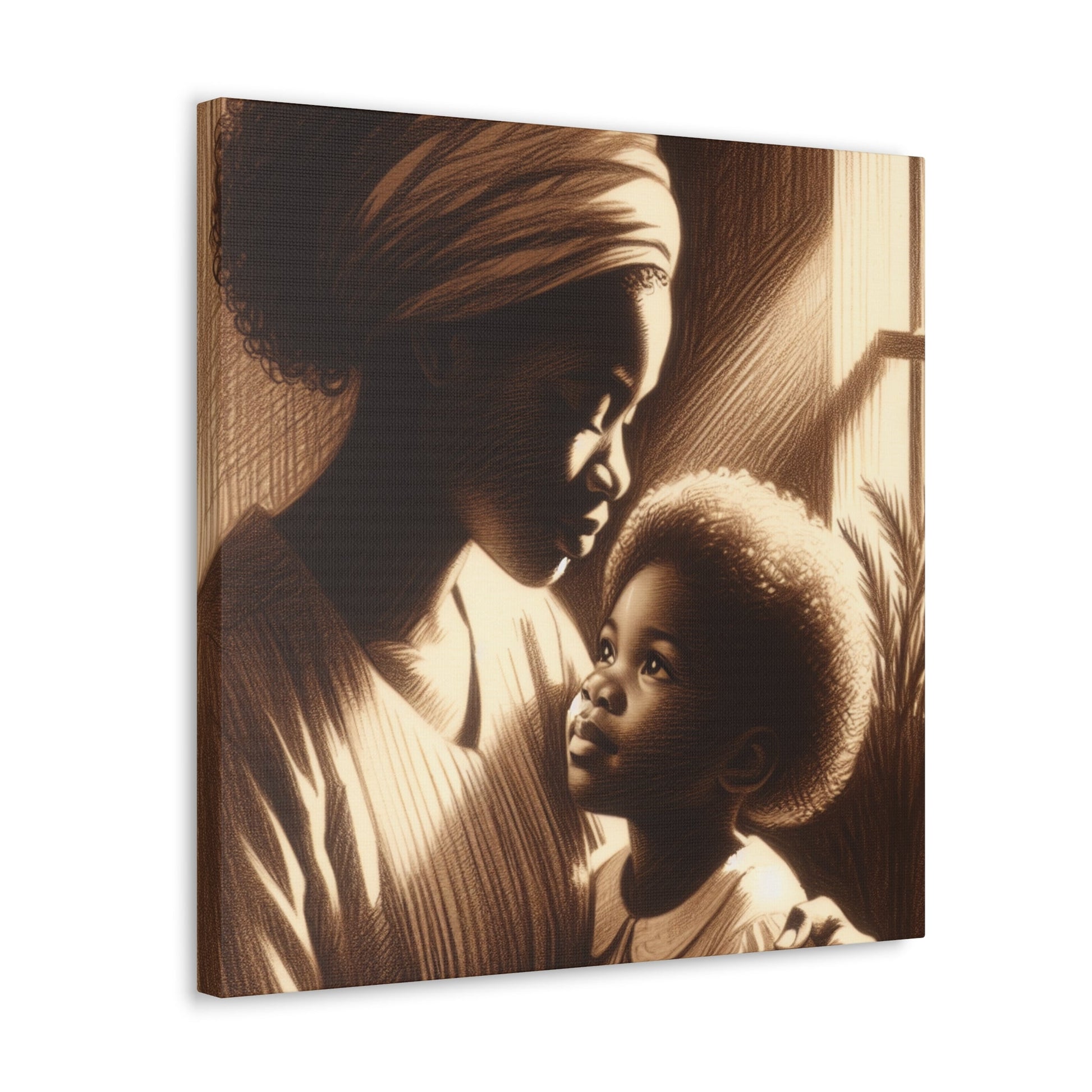 "Sepia Serenity: Mother and Child" - Canvas - Authentic4Us