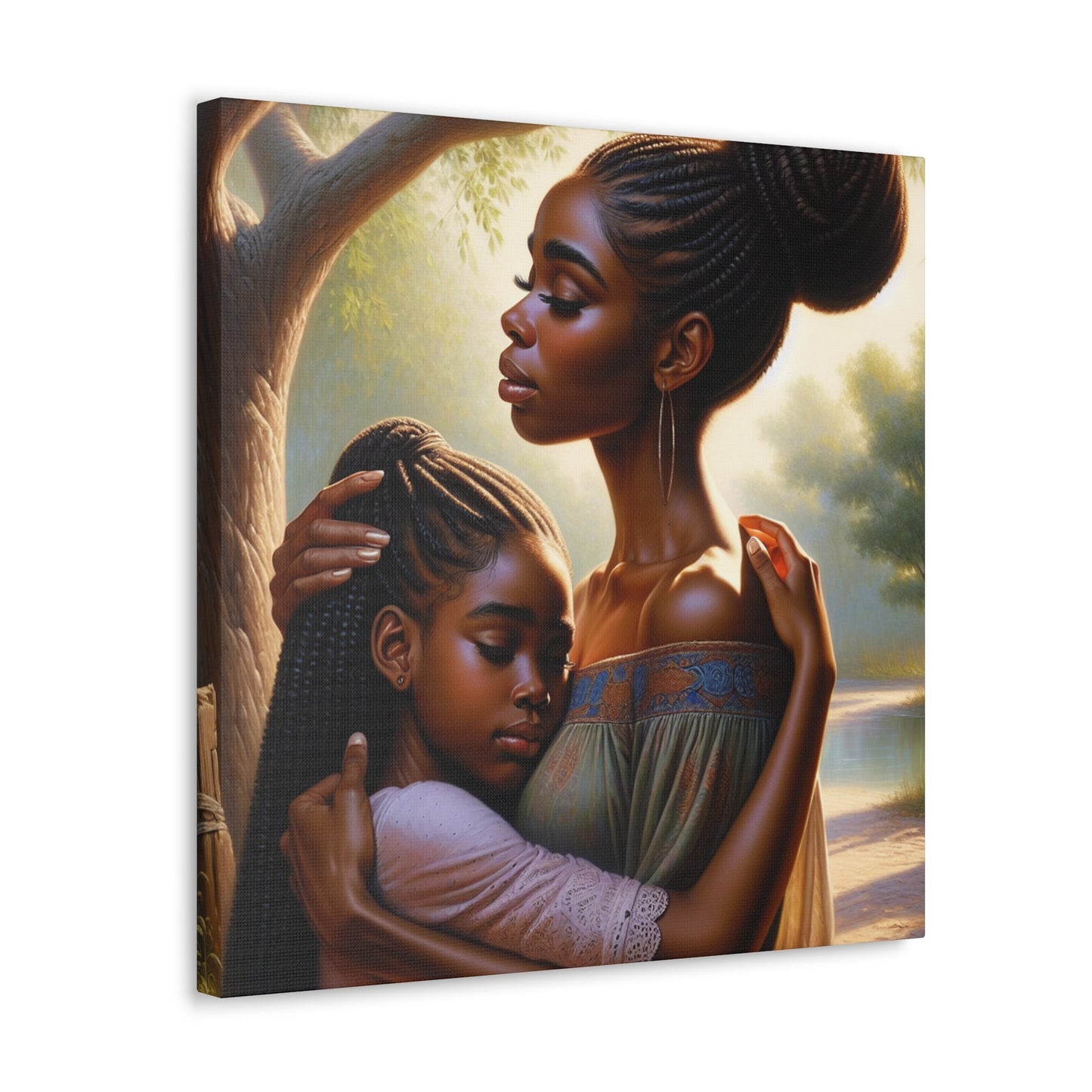 "Serene Bond: Mother-Daughter Harmony" - Canvas - Authentic4Us