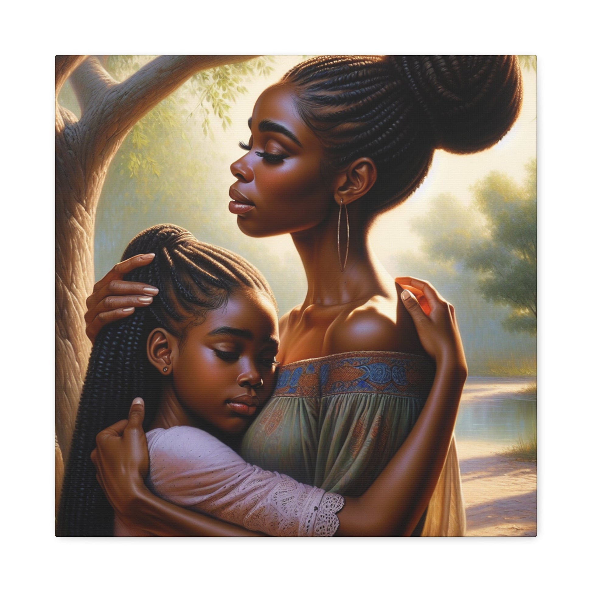 "Serene Bond: Mother-Daughter Harmony" - Canvas - Authentic4Us