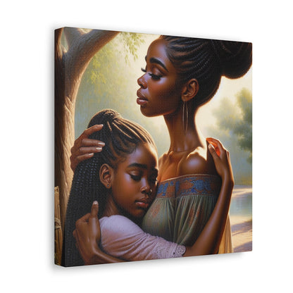 "Serene Bond: Mother-Daughter Harmony" - Canvas - Authentic4Us