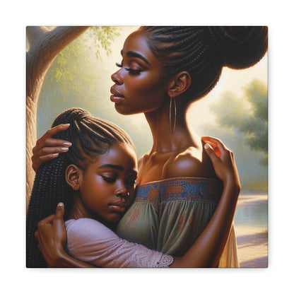 "Serene Bond: Mother-Daughter Harmony" - Canvas - Authentic4Us