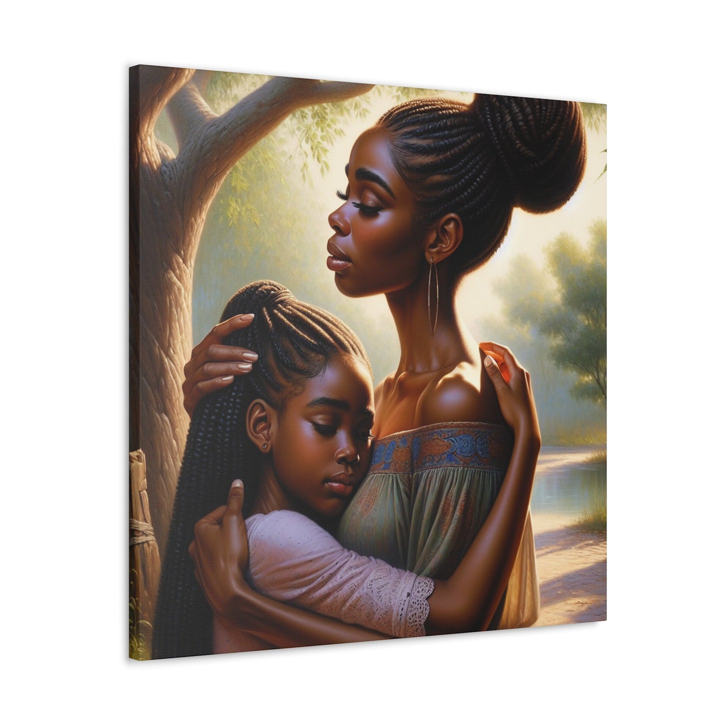 "Serene Bond: Mother-Daughter Harmony" - Canvas - Authentic4Us