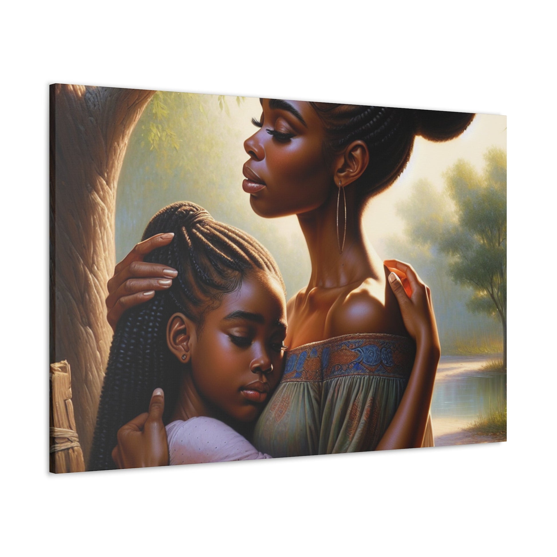 "Serene Bond: Mother-Daughter Harmony" - Canvas - Authentic4Us