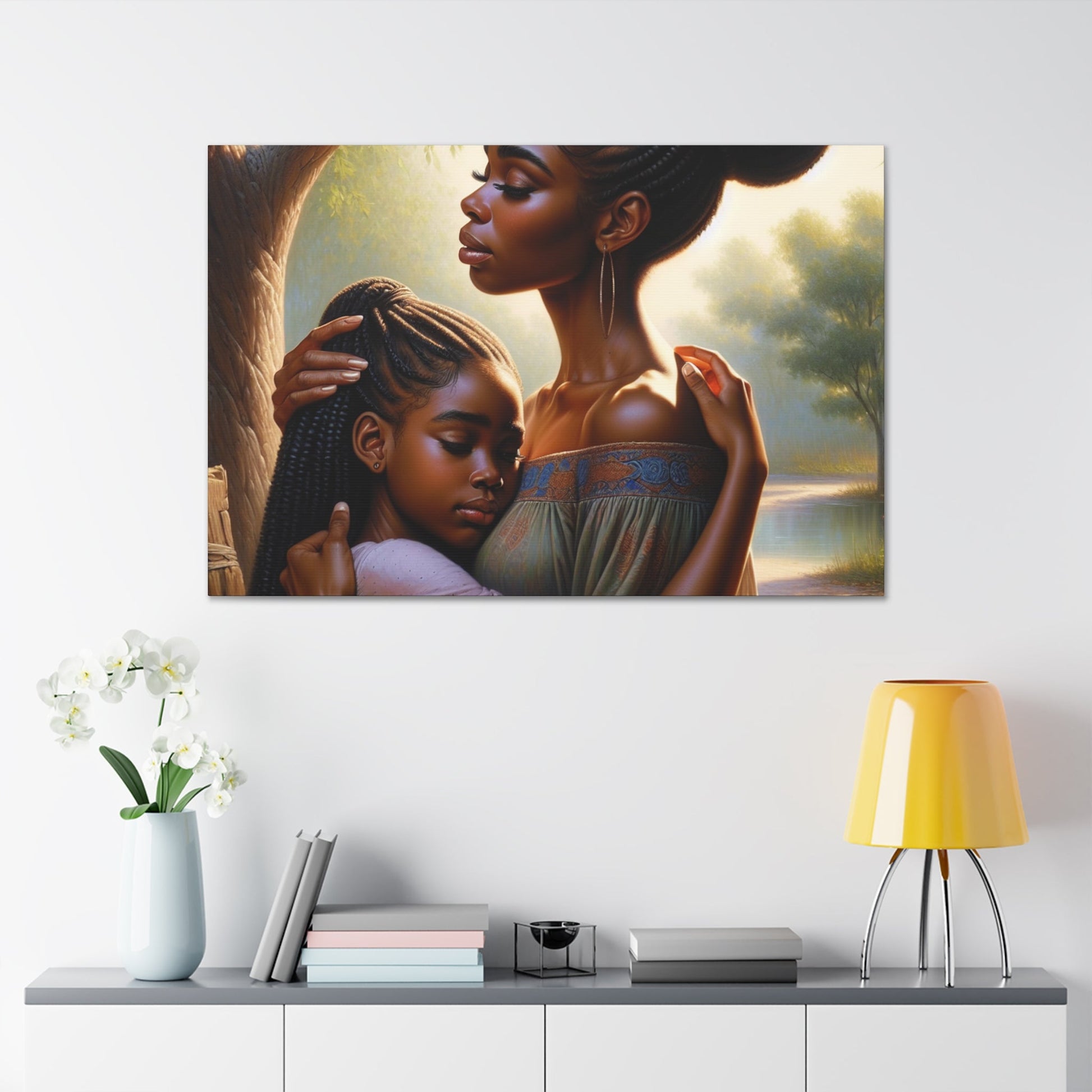 "Serene Bond: Mother-Daughter Harmony" - Canvas - Authentic4Us