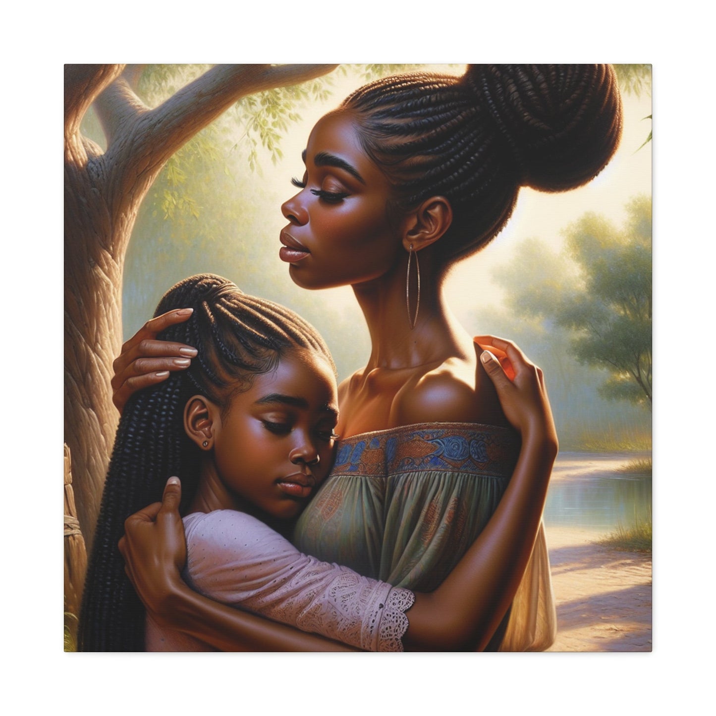 "Serene Bond: Mother-Daughter Harmony" - Canvas - Authentic4Us