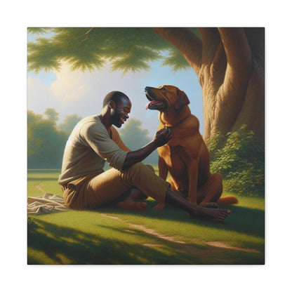 "Serene Companionship Under Tree" - Canvas - Authentic4Us