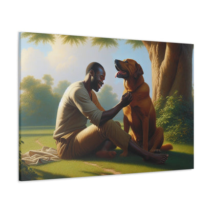 "Serene Companionship Under Tree" - Canvas - Authentic4Us