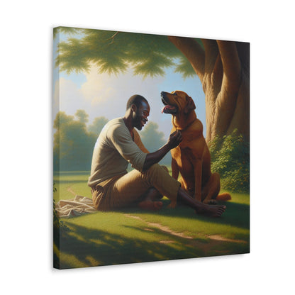 "Serene Companionship Under Tree" - Canvas - Authentic4Us