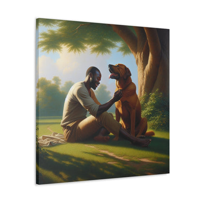 "Serene Companionship Under Tree" - Canvas - Authentic4Us