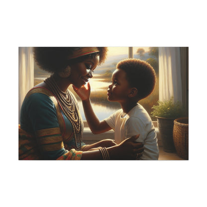 "Serene Embrace: Mother and Child" - Canvas - Authentic4Us