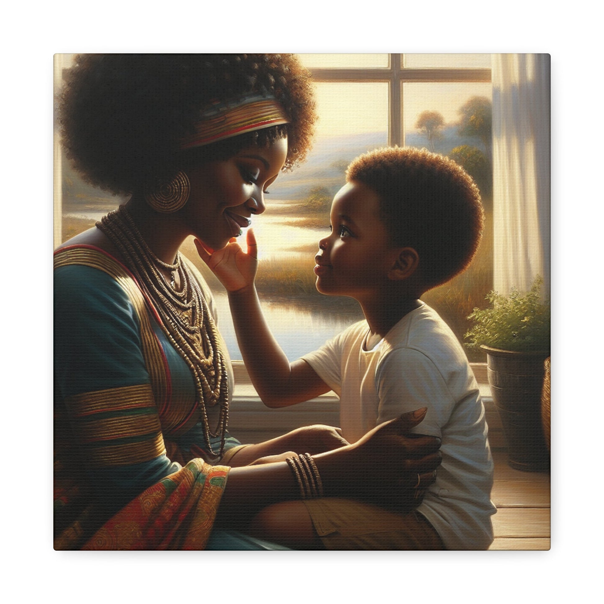 "Serene Embrace: Mother and Child" - Canvas - Authentic4Us