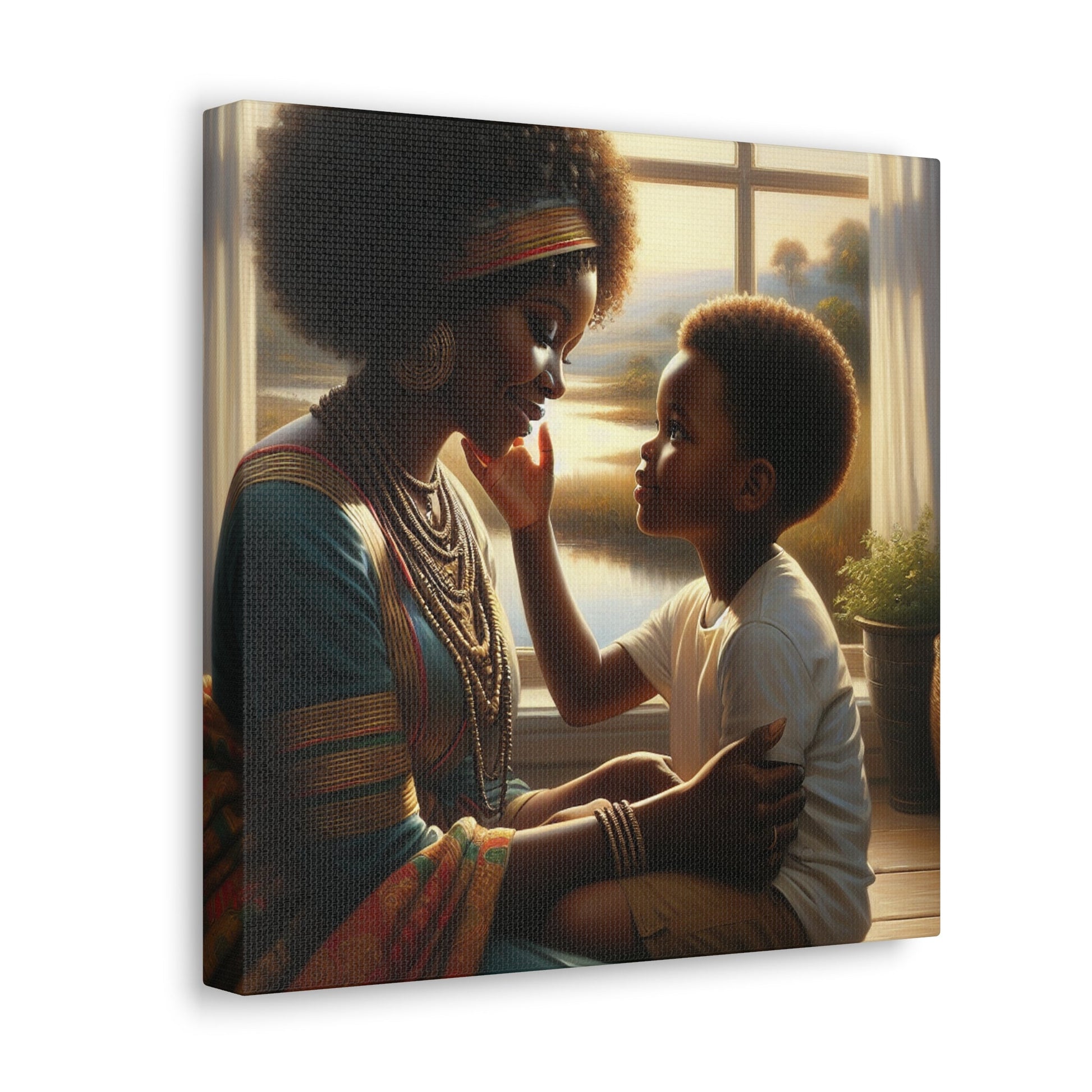 "Serene Embrace: Mother and Child" - Canvas - Authentic4Us