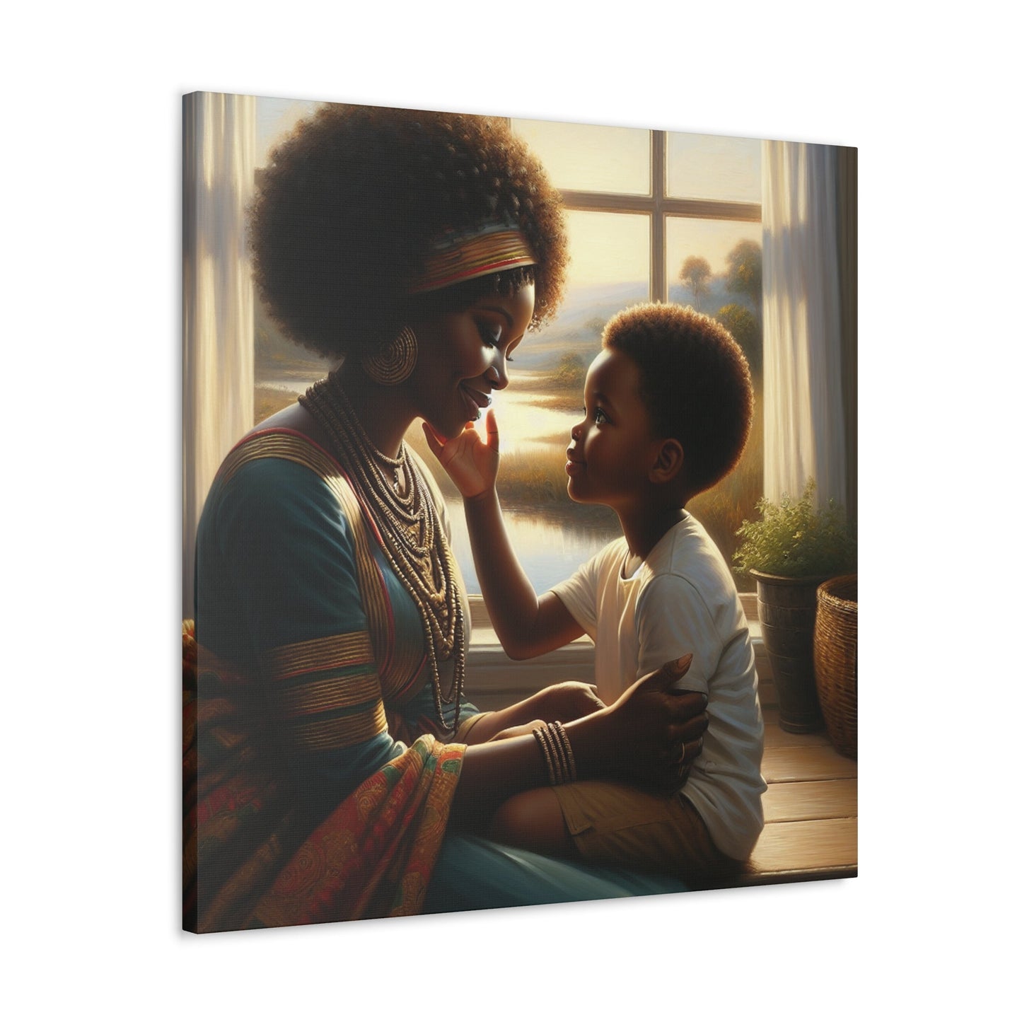 "Serene Embrace: Mother and Child" - Canvas - Authentic4Us