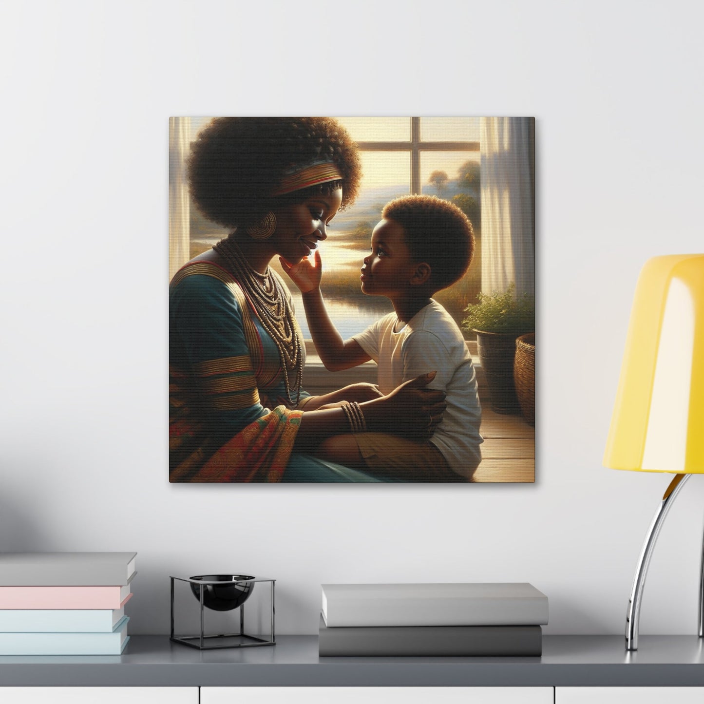 "Serene Embrace: Mother and Child" - Canvas - Authentic4Us