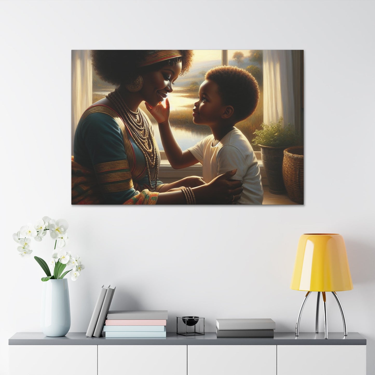 "Serene Embrace: Mother and Child" - Canvas - Authentic4Us