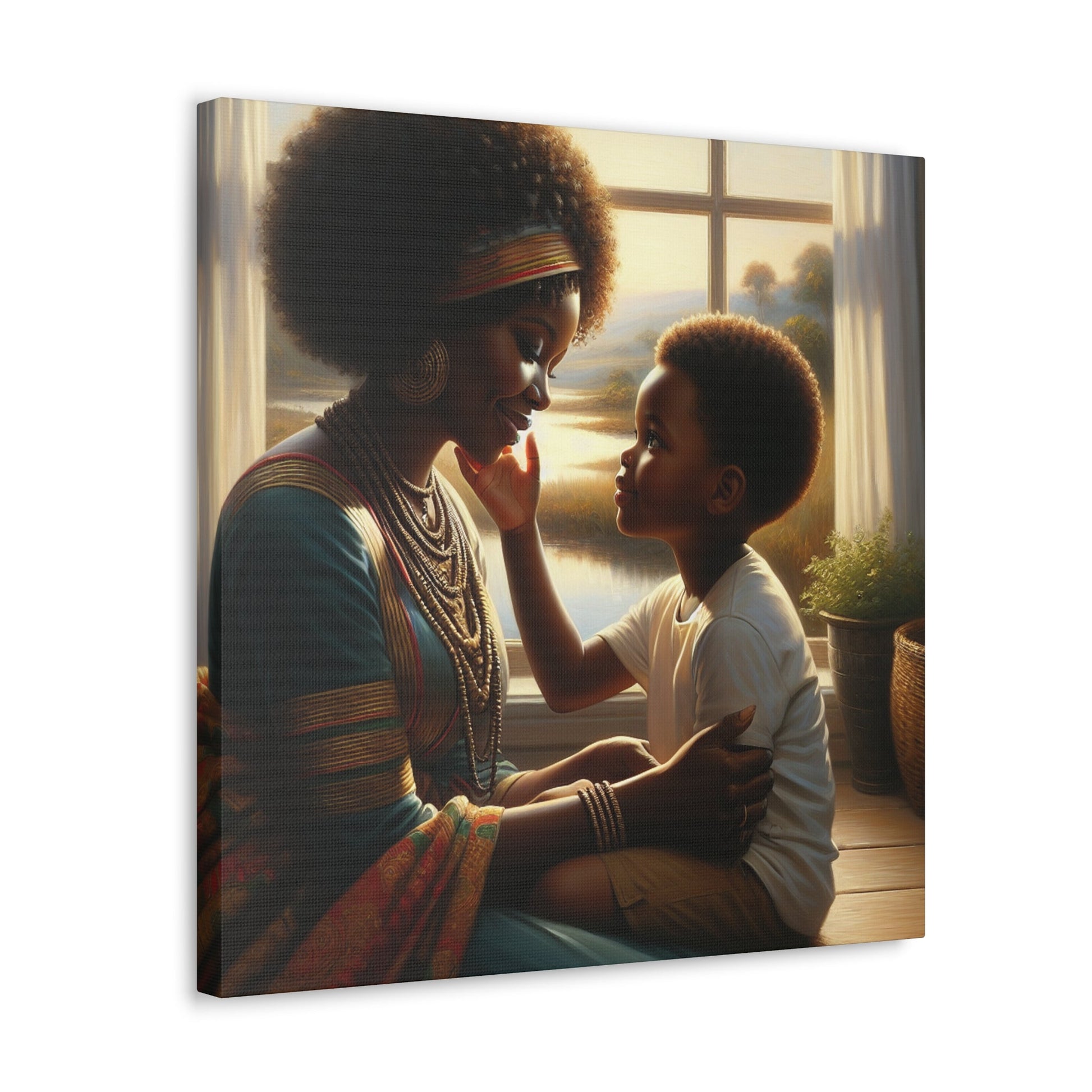 "Serene Embrace: Mother and Child" - Canvas - Authentic4Us