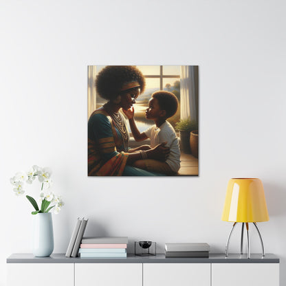 "Serene Embrace: Mother and Child" - Canvas - Authentic4Us