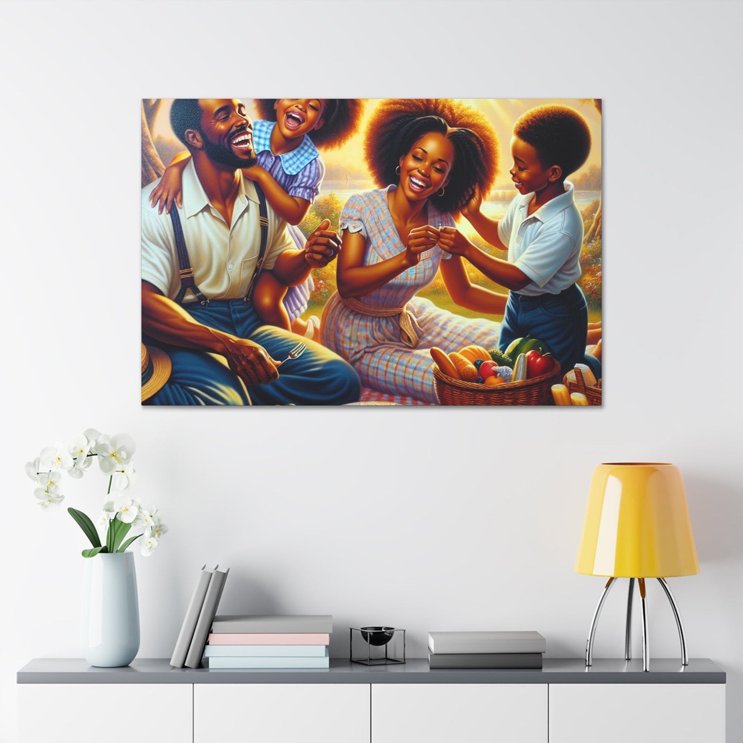 "Serene Family Picnic Bliss" - Canvas - Authentic4Us