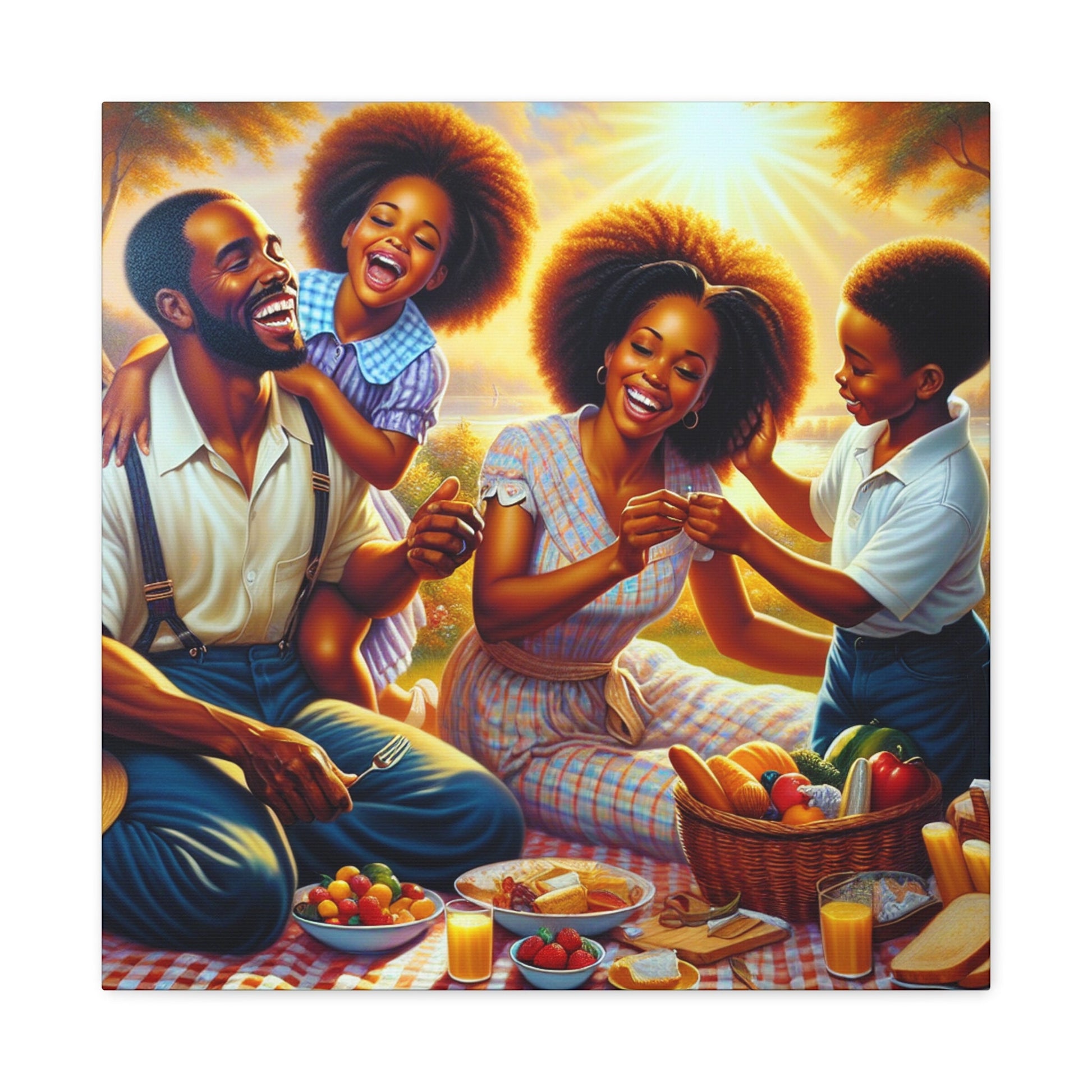 "Serene Family Picnic Bliss" - Canvas - Authentic4Us