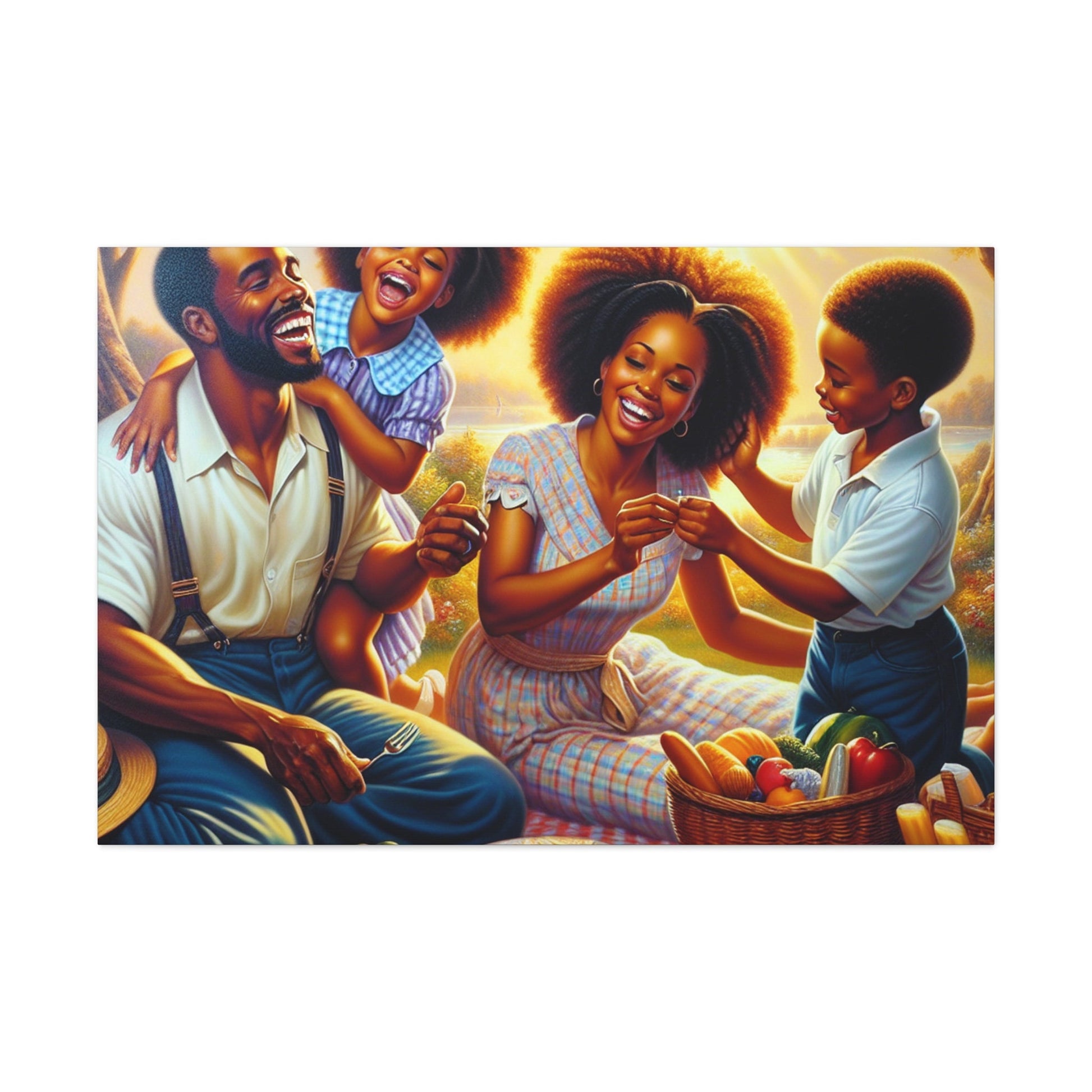 "Serene Family Picnic Bliss" - Canvas - Authentic4Us