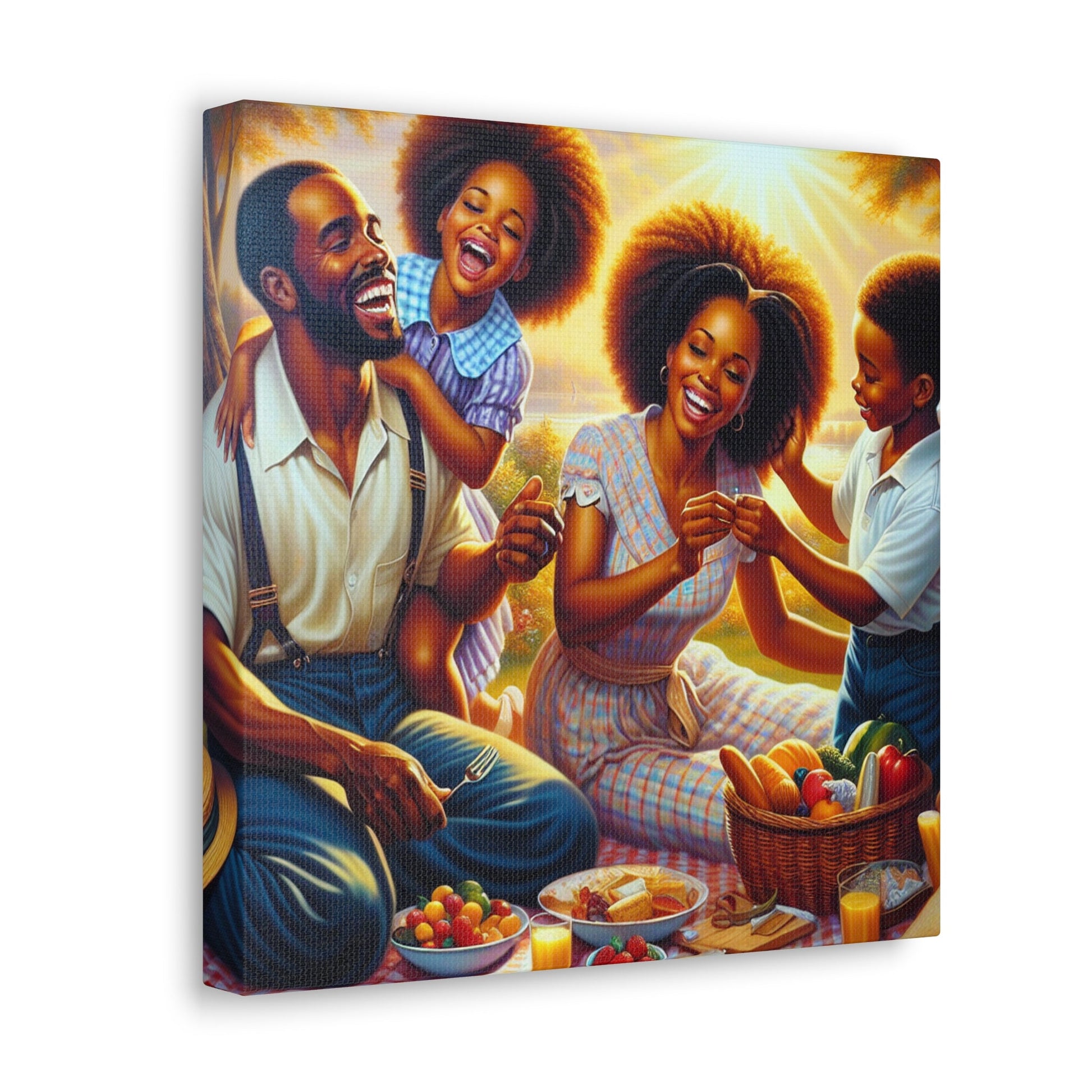 "Serene Family Picnic Bliss" - Canvas - Authentic4Us