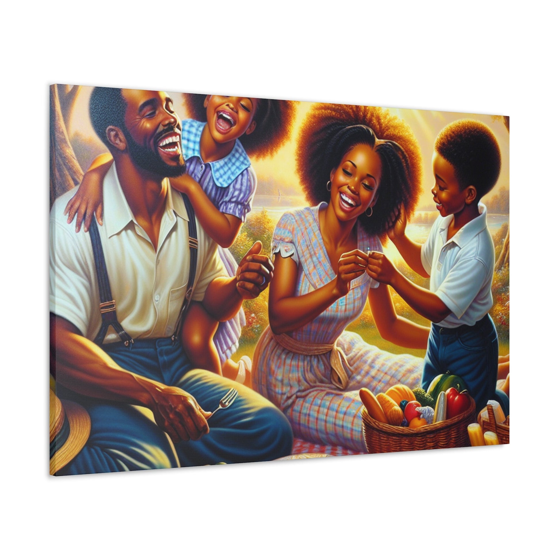 "Serene Family Picnic Bliss" - Canvas - Authentic4Us