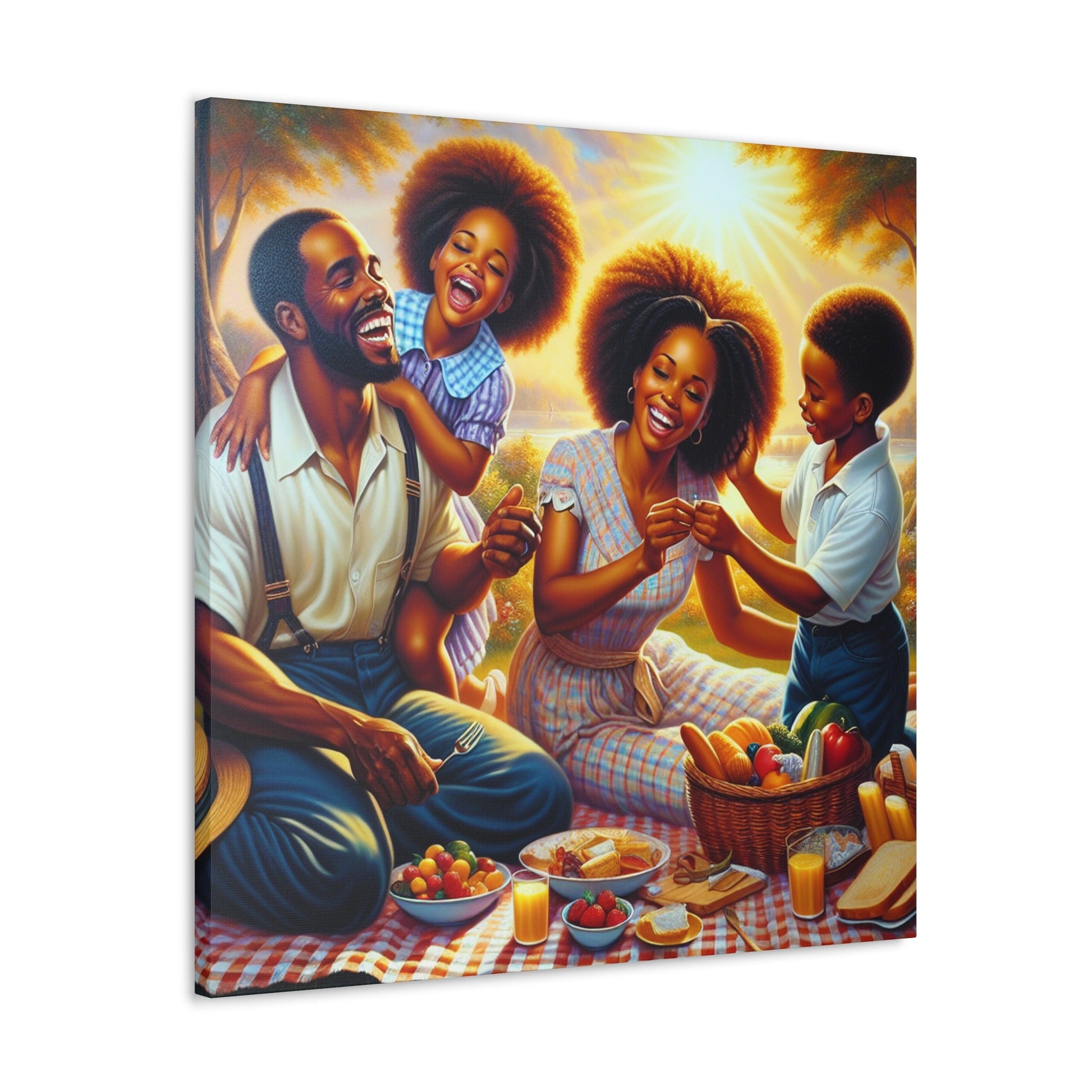 "Serene Family Picnic Bliss" - Canvas - Authentic4Us