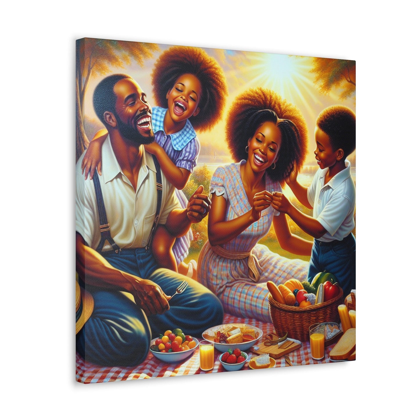 "Serene Family Picnic Bliss" - Canvas - Authentic4Us