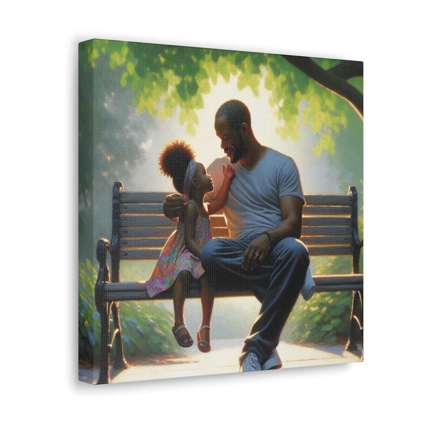 "Serene Father-Daughter Connection Painting" - Canvas - Authentic4Us