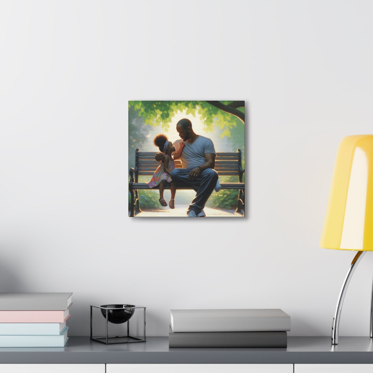 "Serene Father-Daughter Connection Painting" - Canvas - Authentic4Us