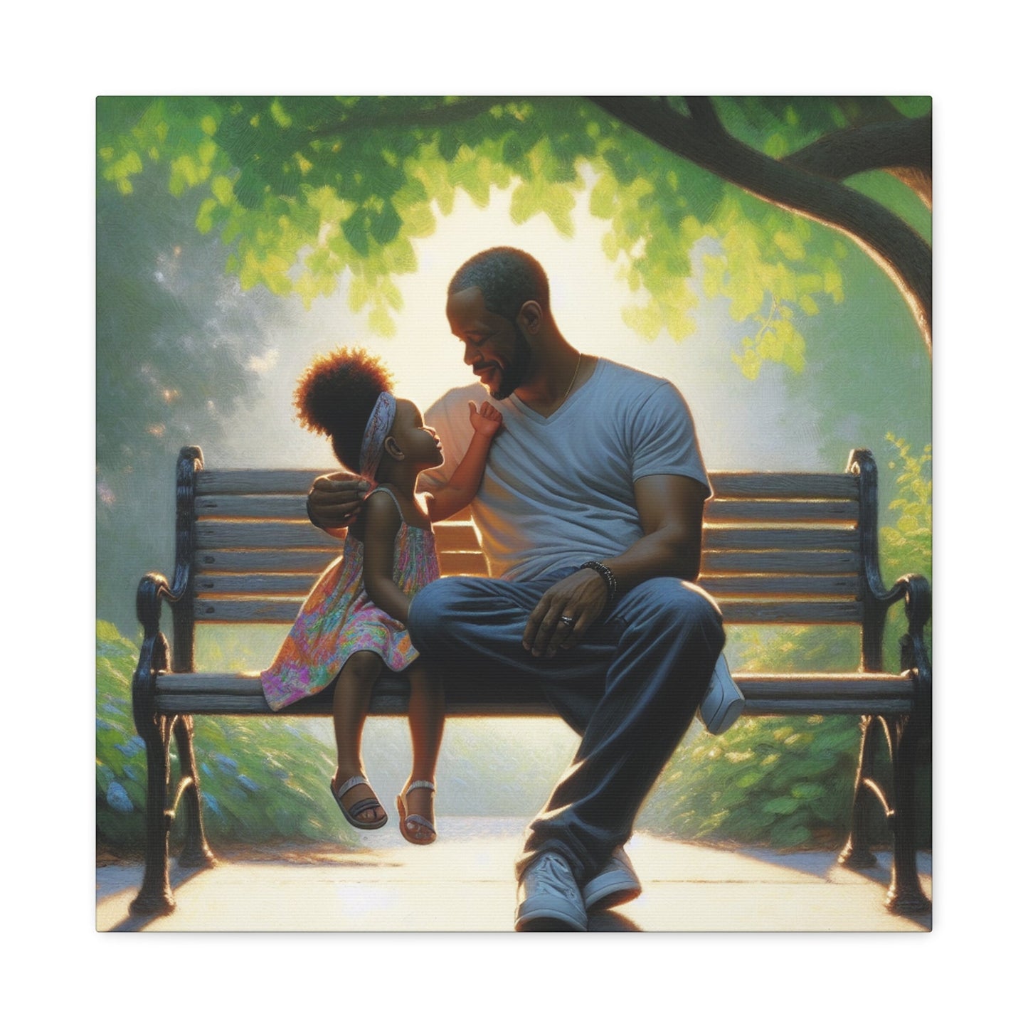 "Serene Father-Daughter Connection Painting" - Canvas - Authentic4Us