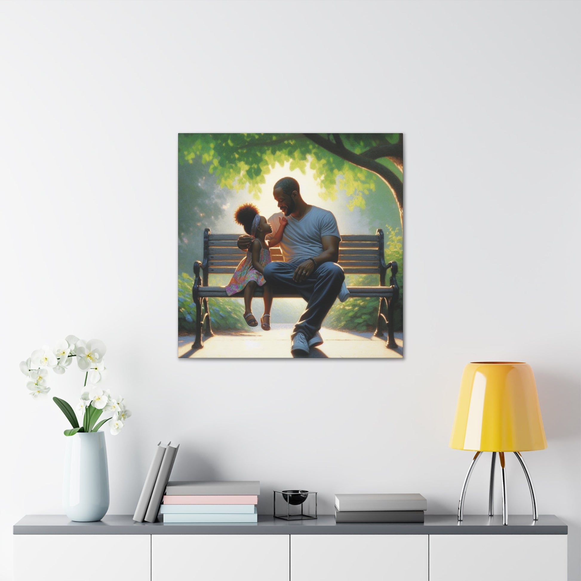 "Serene Father-Daughter Connection Painting" - Canvas - Authentic4Us