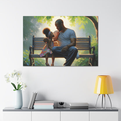 "Serene Father-Daughter Connection Painting" - Canvas - Authentic4Us